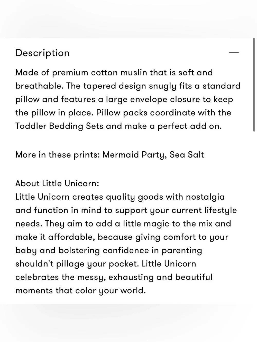 NWT Little Unicorn Cotton Muslin Pillowcases 2-Pack - Mermaid Party Standard